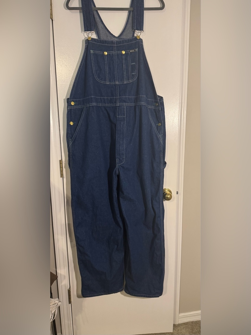 Classic Dark Blue Denim Men's Overalls 44x29 cottage core farm garden classic